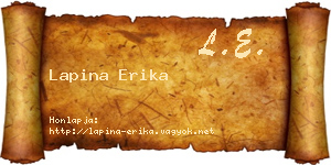 Lapina Erika névjegykártya